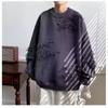 Outono e inverno novas malhas espessas masculinas estilo coreano na moda soltas estilo japonês estilo Hong Kong malhas borla malhas preguiçosas top
