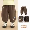 Calça Kaka Panda com Forro de Fleece para Crianças Calças de Esqui de Inverno para Meninos Roupas de Inverno para Meninas Calça Longa para Bebês e Crianças Pequenas Outono/Inverno