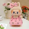 Ropa para Muñeca de Trapo de 17 cm, Vestido Estampado Dulce Estilo Pastoral, Conjunto de Dos Piezas con Lazo, Atuendo de Repuesto para Muñeca