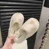 Pantuflas de Algodón Otoño Invierno Estilo Nuevo Punta Cerrada Suela Suave Pantuflas Peludas 2026 Mujer Cálidas Cómodas de Interior Antideslizantes Suela Gruesa Hogar