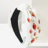 Faixa de cabeça He Ming estilo coreano moda esportiva acessório de beisebol com strass, faixa de cabeça larga com nó para mulheres, acessório de cabelo moderno personalizado