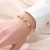 Pulseira Versátil de Aço Titânio Transfronteiriça Europeia e Americana, Joia de Aço Titânio Não Desbota Estilo Coreano Estilo Boêmio, Acessório de Mão Popular