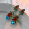 Collar de gota de agua con incrustaciones de diamantes de estilo antiguo medio, estilo retro, cadena de clavícula, joyería ligera de lujo transfronteriza, venta al por mayor para mujeres