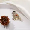 Broche de Flor de Lótus de Quatro Folhas de Alta Costura Estilo Coreano Acessórios para Roupas Broche Feminino Verde
