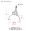 Colgante Hebilla Clip Bolita Corona Plata S925 con Diamantes Pequeño Fresco Moda Clip Hebilla Cabeza Colgante Passepartout