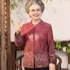 Banquete de Boda de la Abuela Vestido de Novia Traje de Otoño para Mujeres de Mediana Edad y Mayores Ropa de Madre Chaqueta de Traje Tang para Señora Mayor