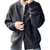 Nuevo suéter cárdigan de otoño e invierno para hombre, moda estilo coreano, versátil casual de color liso, chaqueta tejida de estilo relajado