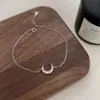 Pulsera de Luna Cuadrada para Mujer Plata de Ley S925 Lujo Accesible Diseño de Nicho Elegante de Gama Alta Exquisita Versátil Joyería para Manos