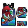 Monstro de Cabelo Verde Grinch Mochila Escolar Grinch Transfronteiriça Nova Mochila Escolar Mochila Cartoon Conjunto de Três Peças Bolsa Lateral Estojo