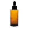 Botella de aceite esencial marrón en stock de 30 ml, botella cuentagotas marrón de hombro plano de 50 ml, botella a prueba de luz para sérum, botella dispensadora cosmética