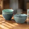 Tigelas de Cerâmica Retrô para Arroz, Louças de Nicho de Alto Padrão, Tigelas Pequenas para Venda por Atacado para Uso Comercial, Tigelas Redondas para Sobremesa para Restaurantes e Hotéis