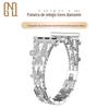 Estoque Pronto Atacado Pulseira de Metal Fashionável em Forma de Trevo Cravejada de Diamantes Adequada para iWatch 1~11 Geração Pulseiras Apple Watch