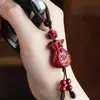 Llavero de Coche de Lujo Ligero con Colgante de Fortuna y Bendición, Bolsa de la Suerte, Adorno de Paz, Cadena para Teléfono, Pequeño Regalo Creativo