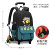 Mochila Escolar com Rodinhas Pikachu para Aluno do Ensino Fundamental Masculina Seis Rodas Subir Escadas Carrinho Removível Mochila Escolar Segunda, Terceira, Quarta, Quinta e Sexta Série