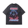 TKPA American Style Retro Street Sweet Cool Cartoon T-shirt de manga curta para homens e mulheres hiphop Street Dance Couple Meia manga Tee-shirt