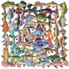 50 Pegatinas Creativas Realistas de Grupos de Peces Transparentes para Manual de Mascotas, Cuaderno, Álbum de Fotos, Maleta, Pegatinas Decorativas DIY