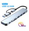Hub USB 3.0 de Um para Sete Estação de Docking Tipo-C Divisor Expansão Multi-Interface Hub USB Oito em Um