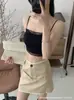 Camisola de Encaje Sin Tirantes Estilo Coreano de Puro Deseo con Copas, Top sin Mangas Dulce con Tirantes Finos, Ropa Interior Seamless Adelgazante, Sujetador Estilo Coreano
