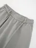 Calça esportiva casual roxa de cintura alta e perna larga para mulheres, novo estilo outono/inverno 2026, solta, emagrecedora, com caimento, comprimento no chão