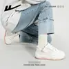 Sapatos da Moda Estrela com Solado Grosso para Aumentar a Altura, Tênis Confortáveis de Estilo Universitário Simples, Sapatos Rosa Femininos Estilo Coreano Atacado