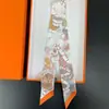 Bufanda de corbata estampada delgada de nuevo estilo para mujer, bufanda larga estrecha de seda estilo coreano para combinar con camisas, accesorio envolvente de moda