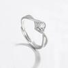 Anillo de pareja de plata esterlina de amor eterno para mujer, anillo de diamantes de imitación, diseño de nicho, anillo ajustable de amor simple de moda
