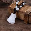 Colgante de jade blanco puro GuanYin Jade Buddha seguro para hombres y mujeres, collar de pareja con cuentas de jade completas, hermoso y elegante colgante