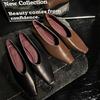 Modelo de Grama Pessoas Vermelhas Pequenas ~ 2025 Outono Primeira Camada Couro Quadrado Bico Raso Boca Rasa Sapatos de Salto Único Retro Francês Sapatos Pequenos de Couro