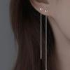 Pendientes de lujo de alta gama, ligeros y finos, con orejas cuadradas pequeñas, temperamento, cara simple y larga.