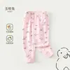 Pantalón Largo de Algodón para Bebé Otoño/Primavera para Niños, Abertura en la Entrepierna, Niños/Niñas, Niños Pequeños, Capa Base, Ajustado, Pantalón Fino para Bebé