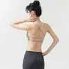 Sutiã Esportivo Costas Cruzadas Finas Bonito para Mulheres Costurado Push-up Regata Yoga Roupa Externa Sutiã Fitness Fino