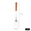 Conjunto de Utensílios de Cozinha de Aço Inoxidável com Cabo de Madeira de Pêssego, Feito Sob Medida para Uso Doméstico, Espátula de Cozinha Espessa Não Magnética, Colher de Mingau, Espátula Peneira, Colher Peneira