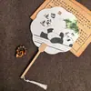 Leque Redondo Panda Estilo Chinês, Leque de Papel Criativo Cultural Caligrafia, Adereço de Foto Estilo Antigo Hanfu de Atração Turística, Leque Lacado Cartoon da Moda