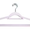 Percha de terciopelo de flocado que transmite la luz, plástico, antideslizante, sin costuras, soporte para prendas, acabado con LOGO imprimible, almacenamiento, percha mágica