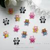 Livro Vermelho Pequeno mesmo estilo urso gordo pintado manicure joias pequenas luminosas tridimensional cor acessórios de manicure decorações de manicure