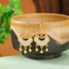 Pendientes de plata de ley S925 bañados en oro con jade blanco y jade hetiano, estilo nacional, con forma de campana de Ruyi y cierre de Ruyi, de plata
