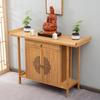 Mesa para Recibidor Moderno Simple de Pared de Madera Maciza con Vitrina y Vista Lateral Estante Zen de Almacenamiento Estrecho Consola Chinoiserie Nueva