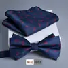 Gravata Borboleta, Lenço Quadrado de Flores, Terno de 2 Peças, Jacquard Novo Estilo, Roupa Formal Masculina, Moda, Casual, Negócios, Executivo, Noivo, Casamento