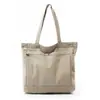 Bolsa de Lona Lavada Fashionável Estilo Coreano para Mulheres, Bolsa de Mão Cor Sólida, Bolsa de Compras Casual de Grande Capacidade, Bolsa de Ombro Simples Retrô