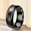 Anillo de acero de titanio para hombre estilo transfronterizo nicho Europa y Estados Unidos anillo de temperatura cambio inteligente de temperatura no se decolora anillo de acero inoxidable