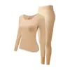 Conjunto de Ropa Interior Térmica de Capa Base Ultrafina para Mujer, Otoño e Invierno Nuevo Tops y Bottoms Térmicos de Corte Slim