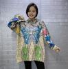 Suéter elegante retro de alta gama con capucha de otoño para mujer de talla grande, top holgado y ajustado con estampado de nueva moda