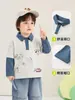 Kaka Panda Roupas Infantis Camisa Polo de Manga Longa Falsa Duas Peças para Meninos Camiseta Básica para Meninas Roupa de Outono para Bebês Roupa Íntima da Moda Infantil