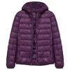 Nuevo Producto Transfronterizo Invierno Casual para Mujer Color Sólido Ligero Chaqueta de Plumón Plumón de Pato Blanco con Capucha Talla Grande Chaqueta Corta a la Moda