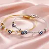 Lele Joias Estilo Europeu e Americano Transfronteiriço Personalizado Moda Titânio Aço Olho de Diabo Pulseira Joias Femininas de Luxo Leve com Diamantes Estilo Ins