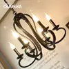 Lámpara de vela retro americana personalidad creativa araña simple lámpara de tienda de restaurante francés medieval estilo crema de estudio