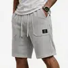 Nuevos Shorts Casuales de Verano para Hombre de Comercio Exterior con Cordón Cintura Elástica, Shorts de Playa Sueltos con Etiquetas de Bolsillo, Pantalones de Cinco Puntos