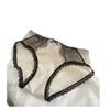 Ropa Interior Fina Sexy Transpirable de Seda de Hielo para Verano para Mujer de Cintura Baja con Ribete de Encaje Braguitas Triangulares Juveniles Levanta Glúteos para Mujer