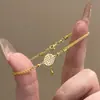 Pulsera de la Fortuna para Mujer Luz Dorada Lujo de Alta Gama Sensación Elegante Pulsera de Riqueza 2024 Nueva Pulsera Colgante Versátil