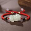 Pulsera de Jade Blanco Hetian Genuino Natural de Xinjiang para Hombres y Mujeres Pulsera de Jade para Parejas Tejida a Mano DIY
